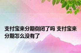 支付宝来分期倒闭了吗 支付宝来分期怎么没有了 