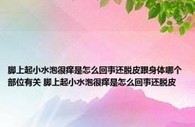 脚上起小水泡很痒是怎么回事还脱皮跟身体哪个部位有关 脚上起小水泡很痒是怎么回事还脱皮 