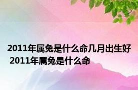 2011年属兔是什么命几月出生好 2011年属兔是什么命 