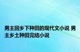 男主回乡下种田的现代文小说 男主乡土种田完结小说 