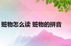 赃物怎么读 赃物的拼音 