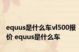 equus是什么车vl500报价 equus是什么车 