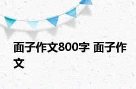 面子作文800字 面子作文 