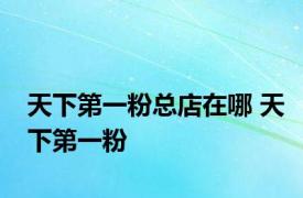 天下第一粉总店在哪 天下第一粉 