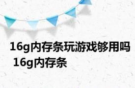 16g内存条玩游戏够用吗 16g内存条 