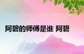 阿碧的师傅是谁 阿碧 