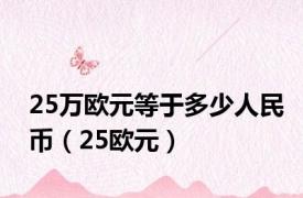 25万欧元等于多少人民币（25欧元）