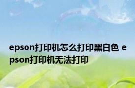 epson打印机怎么打印黑白色 epson打印机无法打印 