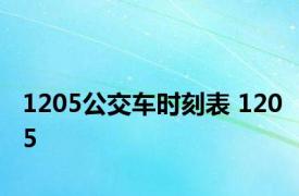 1205公交车时刻表 1205 