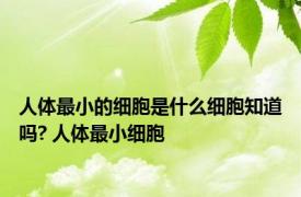 人体最小的细胞是什么细胞知道吗? 人体最小细胞 