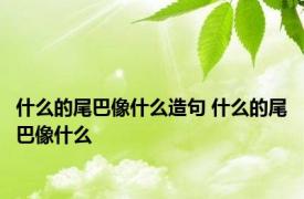 什么的尾巴像什么造句 什么的尾巴像什么 