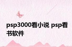 psp3000看小说 psp看书软件 