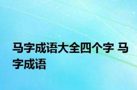 马字成语大全四个字 马字成语 