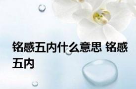 铭感五内什么意思 铭感五内 