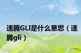 速腾GLI是什么意思（速腾gli）