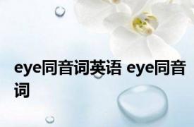 eye同音词英语 eye同音词 