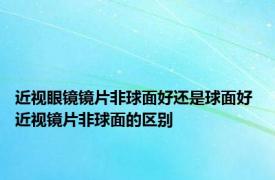 近视眼镜镜片非球面好还是球面好 近视镜片非球面的区别 