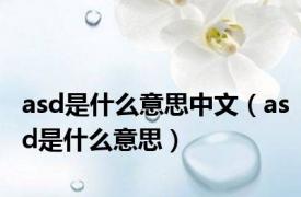 asd是什么意思中文（asd是什么意思）