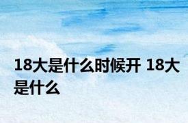 18大是什么时候开 18大是什么 