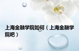 上海金融学院如何（上海金融学院吧）