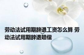 劳动法试用期辞退工资怎么算 劳动法试用期辞退赔偿 