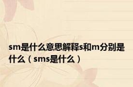 sm是什么意思解释s和m分别是什么（sms是什么）