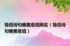 情侣诗句唯美意境网名（情侣诗句唯美意境）