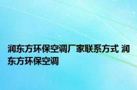 润东方环保空调厂家联系方式 润东方环保空调 