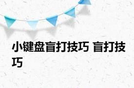 小键盘盲打技巧 盲打技巧 