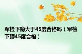 军检下蹲大于45度合格吗（军检下蹲45度合格）