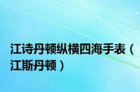 江诗丹顿纵横四海手表（江斯丹顿）