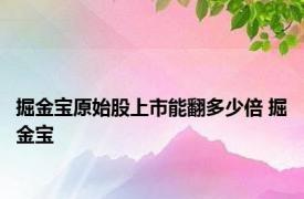 掘金宝原始股上市能翻多少倍 掘金宝 