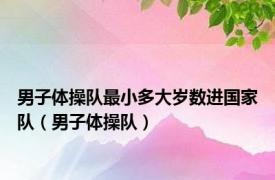 男子体操队最小多大岁数进国家队（男子体操队）