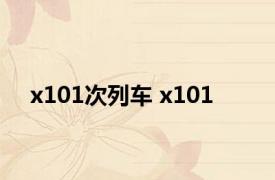 x101次列车 x101 