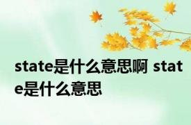 state是什么意思啊 state是什么意思 