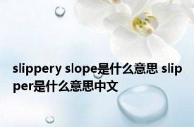 slippery slope是什么意思 slipper是什么意思中文 