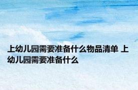 上幼儿园需要准备什么物品清单 上幼儿园需要准备什么 