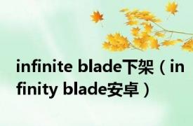 infinite blade下架（infinity blade安卓）