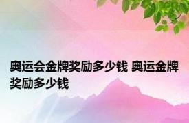 奥运会金牌奖励多少钱 奥运金牌奖励多少钱 