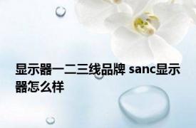 显示器一二三线品牌 sanc显示器怎么样 