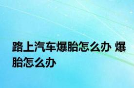 路上汽车爆胎怎么办 爆胎怎么办 