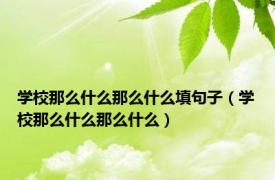 学校那么什么那么什么填句子（学校那么什么那么什么）