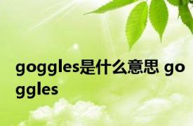 goggles是什么意思 goggles 