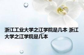 浙江工业大学之江学院是几本 浙江大学之江学院是几本 