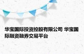 华宝国际投资控股有限公司 华宝国际融资融券交易平台 