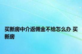 买新房中介返佣金不给怎么办 买新房 