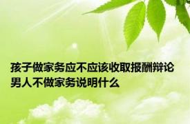 孩子做家务应不应该收取报酬辩论 男人不做家务说明什么 