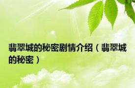 翡翠城的秘密剧情介绍（翡翠城的秘密）