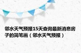 邻水天气预报15天查询最新消息房子的简笔画（邻水天气预报）