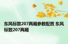 东风标致207两厢参数配置 东风标致207两厢 